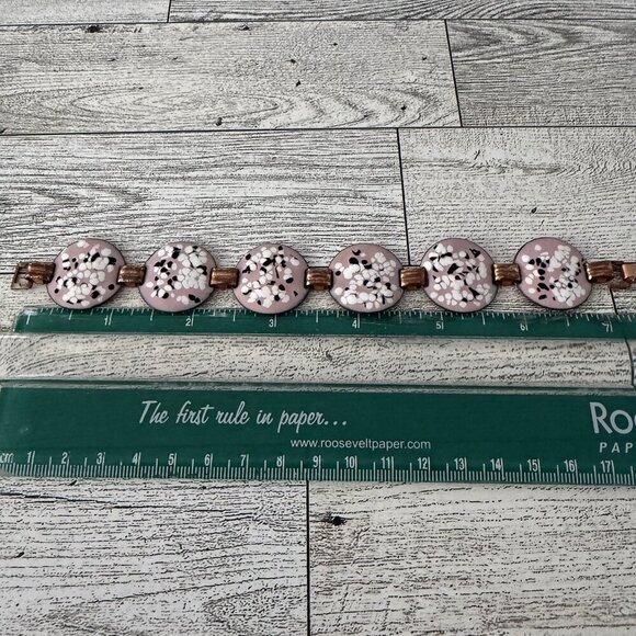 Enamel Bracelet Mid Century Modern Vintage Copper Modernist Artisan Retro MCM - Picture 5 of 5